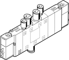 Festo 5/3 Válvula Solenoide De Aire A Presión QS-8 650L/Min - 196898