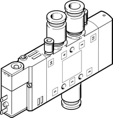 Festo 5/2 Monostable Válvula Solenoide De Aire QS-8 680L/Min - 196914