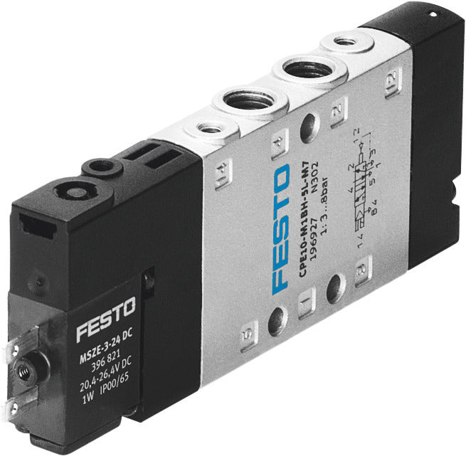 Festo 5/2 Monostable Válvula Solenoide De Aire M7 350L/Min - 196927