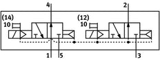 Festo 2x3/2 NO Monostable Válvula Solenoide De Aire Tamaño 26mm ISO 15407-1 900l/min - 547090