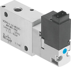 Festo 3/2 NO Monostable Válvula Solenoide De Aire M5 200L/Min 2 - 8Bar/2 - 116Psi - 560700