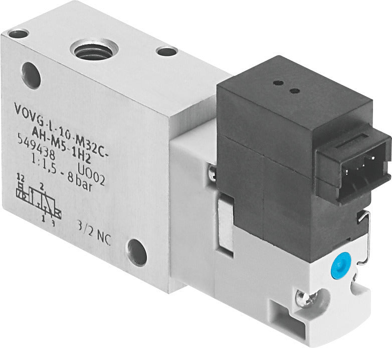 Festo 3/2 NC Monostable Válvula Solenoide De Aire Placa Base 180L/Min 2 - 8Bar/2 - 116Psi - 560703