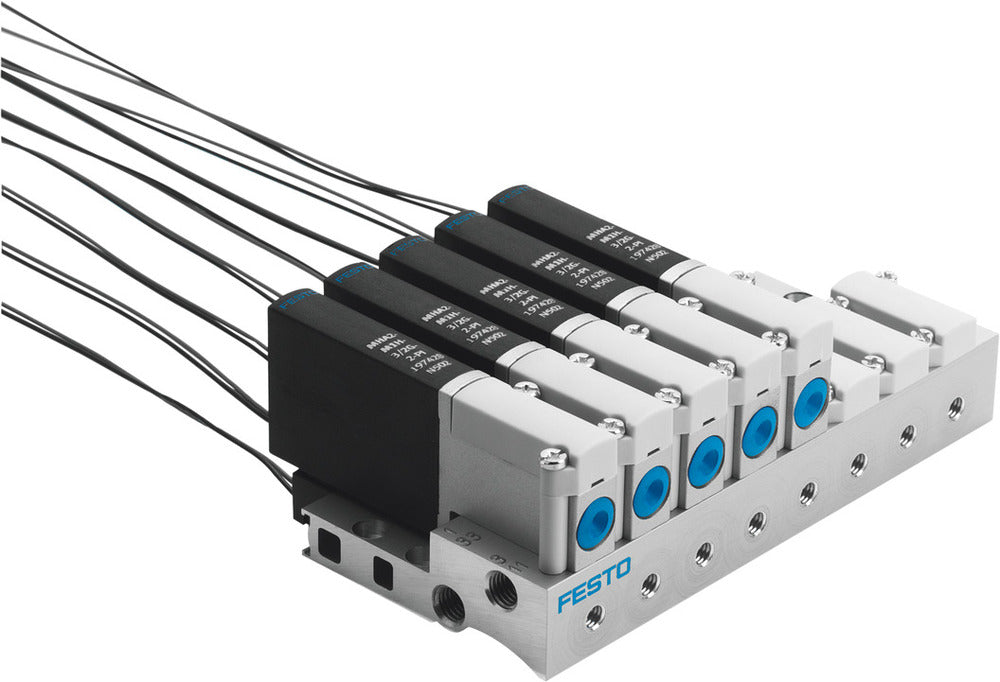 Festo 5/2 Monostable Válvula Solenoide De Aire Placa Base 90L/Min -0.9 - 8Bar/-13 - 116Psi - 525103