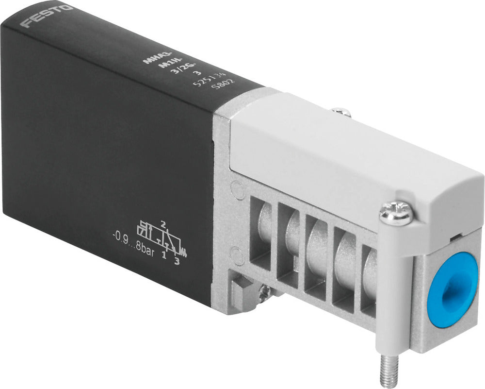 Festo 3/2 NC Monostable Válvula Solenoide De Aire Placa Base 200l/min -0.9 - 8bar/-13 - 116psi - 525134