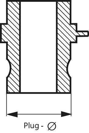 Acoplamiento de acero inoxidable Camlock DN 15 (1/2'') Pilar de manguera (13 mm) Tipo E MIL-C-27487