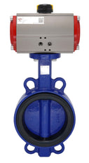 Pneumatic Butterfly Valve DN150 (6 inch) Wafer Cast Iron Stainless Steel NBR Double Acting
