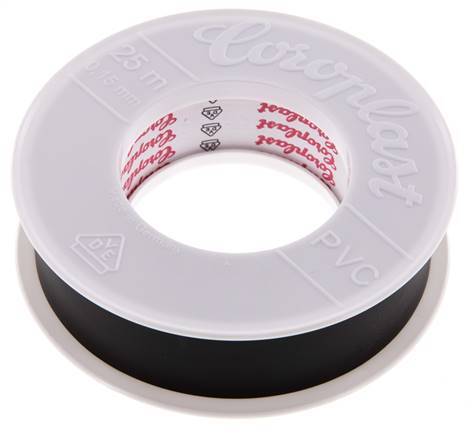 Cinta aislante eléctrica probada por VDE 25mm/25m Negro