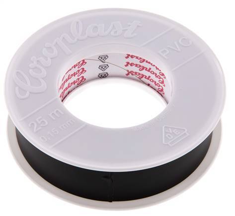 Cinta aislante eléctrica probada por VDE 25mm/25m Negro