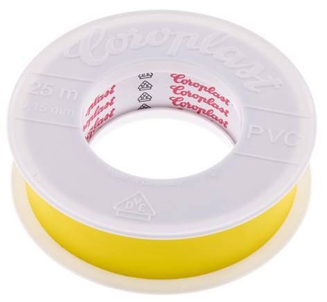 Cinta aislante eléctrica probada por VDE 25mm/25m Amarillo