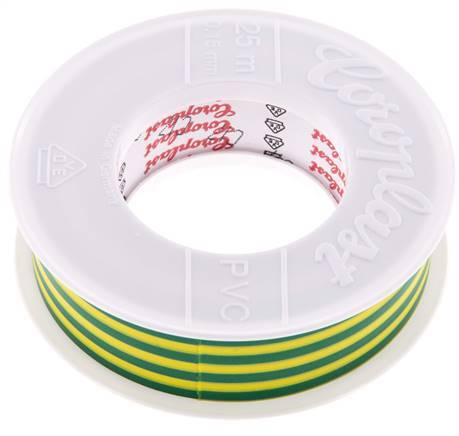 Cinta aislante eléctrica probada por VDE 25mm/25m Verde/Amarillo