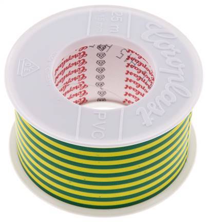 Cinta aislante eléctrica probada por VDE 50mm/25m Verde/Amarillo