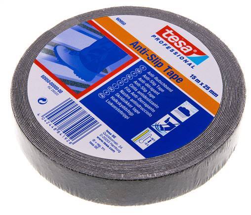 Cinta adhesiva antideslizante 25mm/15m Negro
