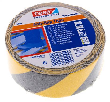 Cinta adhesiva antideslizante 50mm/15m Negro/Amarillo
