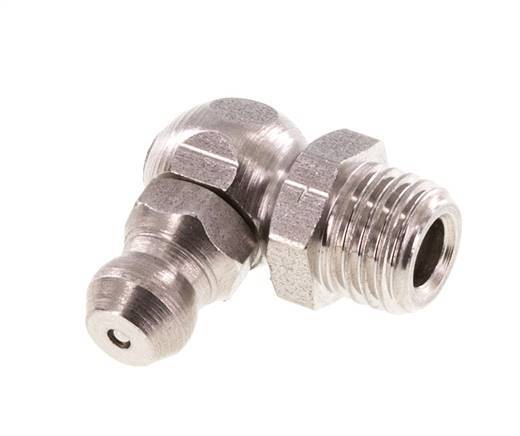 Engrasador hidráulico en ángulo recto Acero inoxidable M8x1 DIN 71412