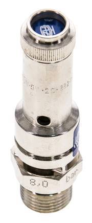 G 3/8'' Nickel-plated Brass Pre-Set Safety Valve 0.5 bar (7.25 psi) DN 8