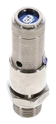 G 1/2'' Acero inoxidable 316 Ti Válvula de seguridad preajustada 3 bar (43.51 psi) DN 10
