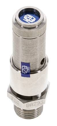 G 1/2'' Acero inoxidable 316 Ti Válvula de seguridad preajustada 3 bar (43.51 psi) DN 10
