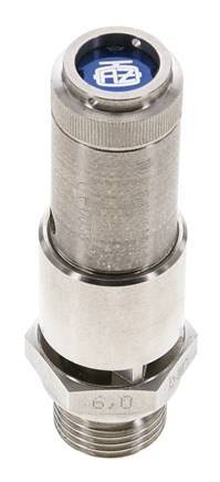G 1/2'' Acero inoxidable 316 Ti Válvula de seguridad preajustada 7 bar (101.53 psi) DN 10