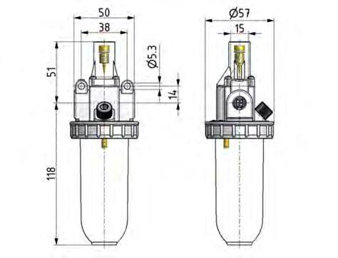 Lubricador G1/4'' Jaula Protectora de Policarbonato Estándar 1