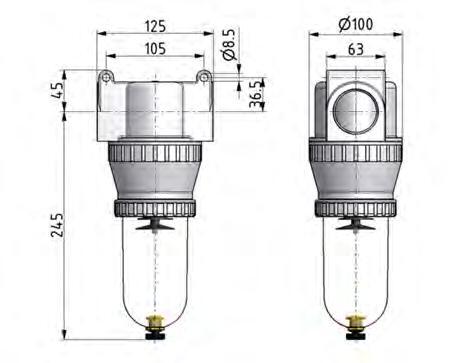 Filtro 40micrones G1 1/2'' 12500l/min Jaula de Protección Semiautomática Policarbonato Estándar 5