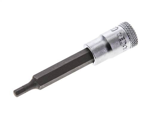 inserción de pasador largo de 1/4" Gedore de 60 mm para tornillos de cabeza hueca hexagonal de 3 mm
