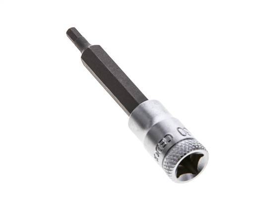 inserción de pasador largo de 1/4" Gedore de 60 mm para tornillos de cabeza hueca hexagonal de 3 mm