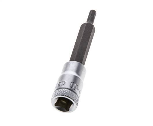 inserción de pasador largo de 1/4" Gedore de 60 mm para tornillos de cabeza hueca hexagonal de 3 mm
