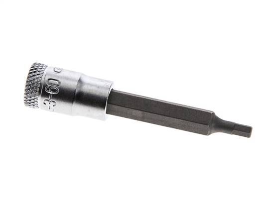 inserción de pasador largo de 1/4" Gedore de 60 mm para tornillos de cabeza hueca hexagonal de 3 mm