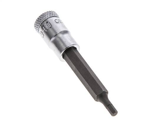 inserción de pasador largo de 1/4" Gedore de 60 mm para tornillos de cabeza hueca hexagonal de 3 mm