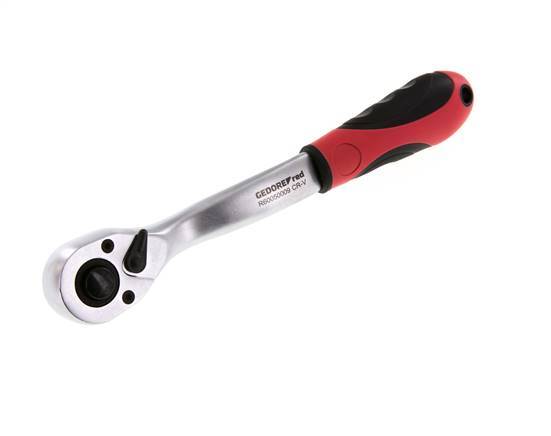 carraca angular roja de 1/2" con palanca de cambio de dirección