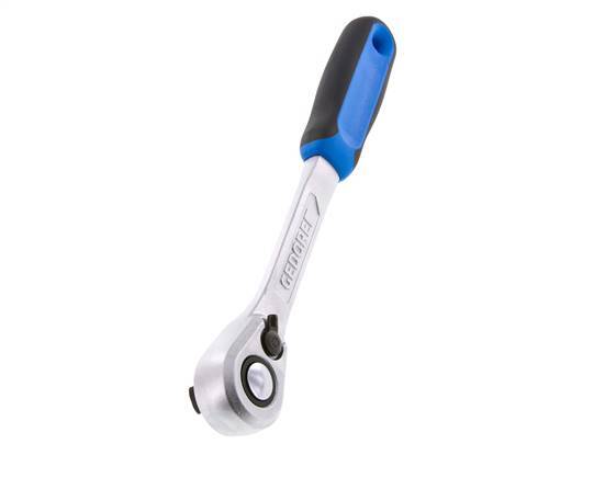 carraca Gedore de 1/2" con palanca de cambio y botón de bloqueo