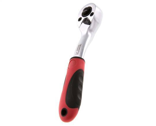 carraca angular roja de 1/4" con palanca de cambio de dirección