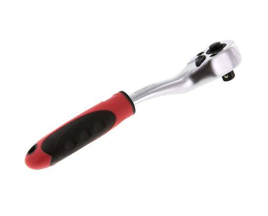 carraca angular roja de 1/4" con palanca de cambio de dirección