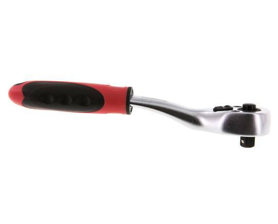 carraca angular roja de 1/4" con palanca de cambio de dirección