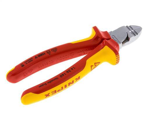 Alicates de corte diagonal Knipex 160 mm VDE Testado hasta 1000V para pelar cables
