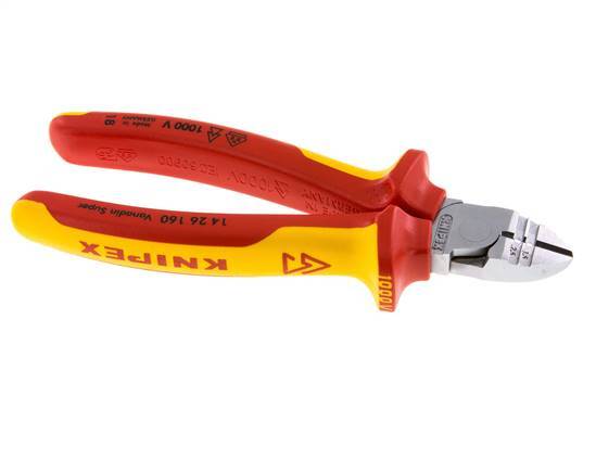 Alicates de corte diagonal Knipex 160 mm VDE Testado hasta 1000V para pelar cables