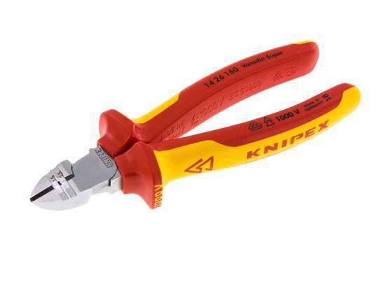 Alicates de corte diagonal Knipex 160 mm VDE Testado hasta 1000V para pelar cables