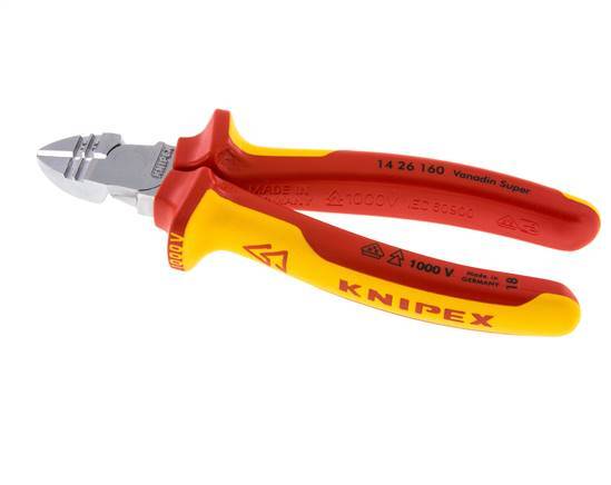 Alicates de corte diagonal Knipex 160 mm VDE Testado hasta 1000V para pelar cables