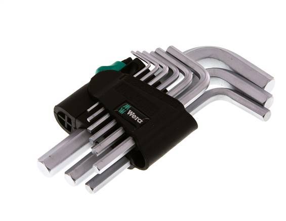 Wera Juego de llaves hexagonales de 9 piezas de 1,5 a 10 mm corto