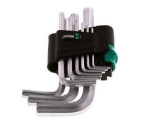 Wera Juego de llaves hexagonales de 9 piezas de 1,5 a 10 mm corto