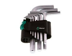 Wera Juego de llaves hexagonales de 9 piezas de 1,5 a 10 mm corto