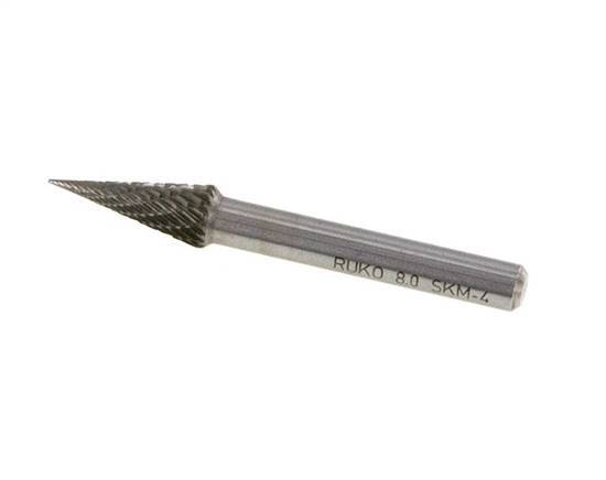Fresa de carburo SKM con forma de cono puntiagudo de 8 mm