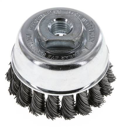 Cepillo de copa 65 mm (M 14X2) Alambre de acero 0,5 mm (18xtrenzado)