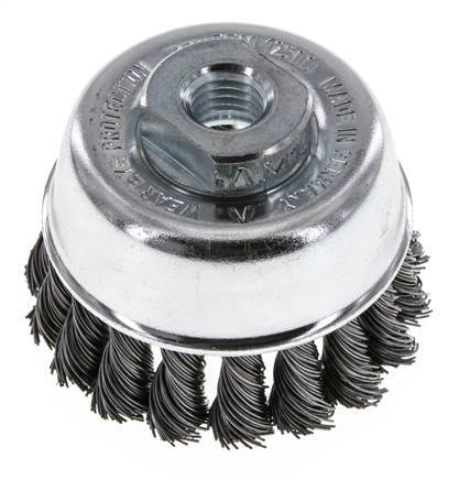 Cepillo de copa 65 mm (M 14X2) Alambre de acero 0,5 mm (18xtrenzado)