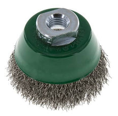 Cepillo de copa 65 mm (M 14X2) Alambre de acero inoxidable 0,3 mm (ondulado)