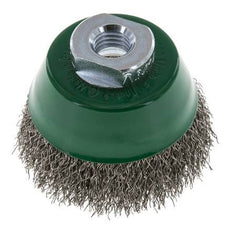 Cepillo de copa 65 mm (M 14X2) Alambre de acero inoxidable 0,3 mm (ondulado)