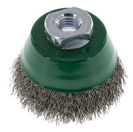 Cepillo de copa 65 mm (M 14X2) Alambre de acero inoxidable 0,3 mm (ondulado)