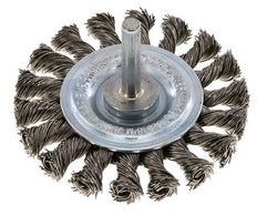 Cepillo redondo 75x12 mm Eje de 6 mm Alambre de acero inoxidable 0,5 mm 18xTrenzado
