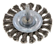 Cepillo redondo 75x12 mm Eje de 6 mm Alambre de acero inoxidable 0,5 mm 18xTrenzado