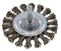 Cepillo redondo 75x12 mm Eje de 6 mm Alambre de acero inoxidable 0,5 mm 18xTrenzado